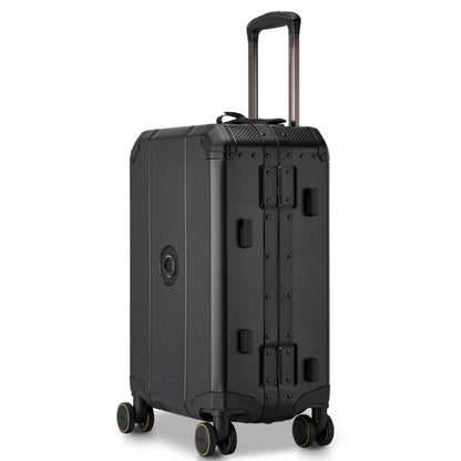 Delsey Alu’r 55 cm Aluminium Zipperless 4-Wheel Cabin Suitcase - Black