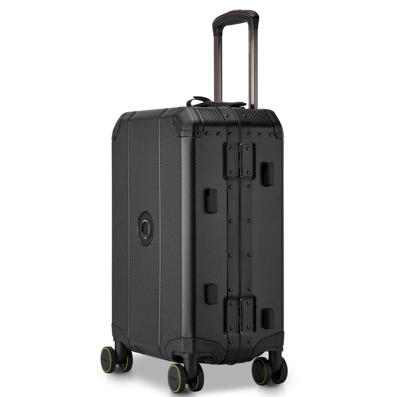 Delsey Alu’r 55 cm Aluminium Zipperless 4-Wheel Cabin Suitcase - Black