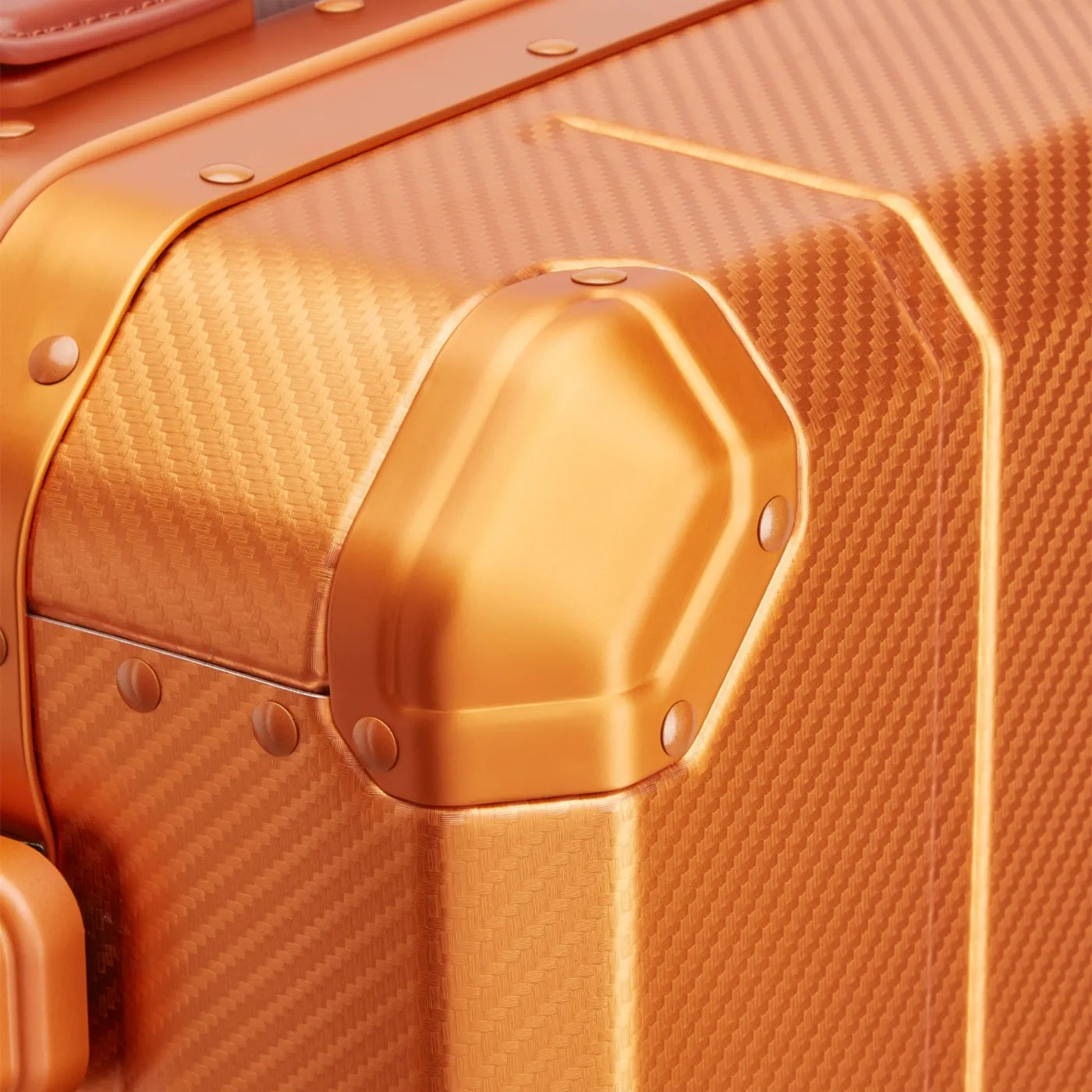 Delsey Alu’r 55 cm Aluminium Zipperless 4-Wheel Cabin Suitcase - Orange