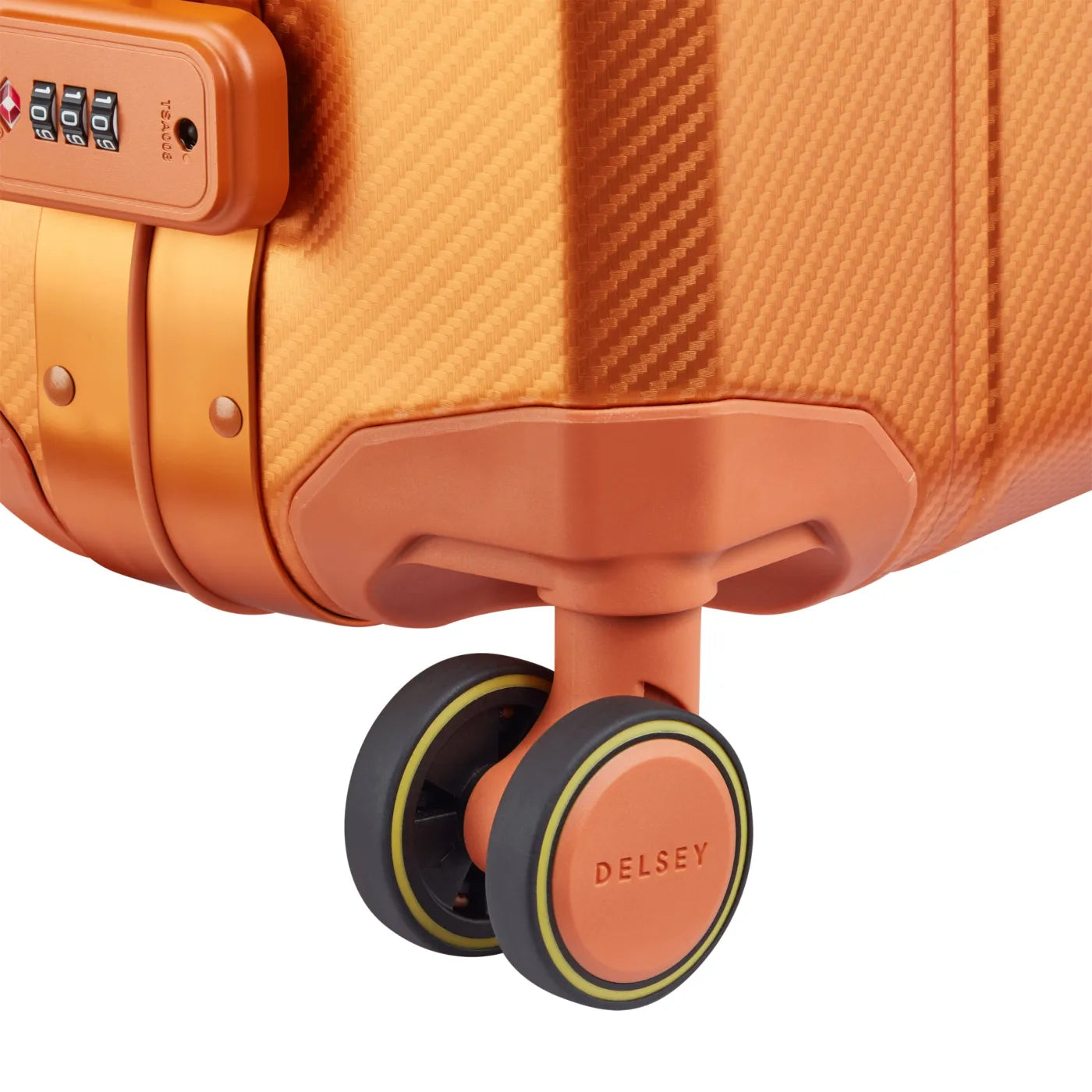 Delsey Alu’r 55 cm Aluminium Zipperless 4-Wheel Cabin Suitcase - Orange