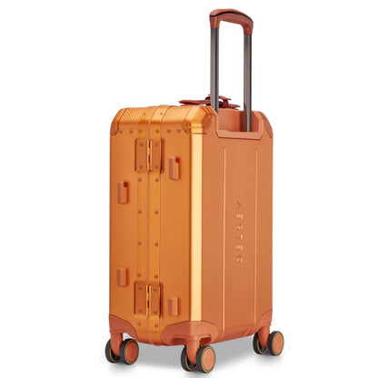 Delsey Alu’r 55 cm Aluminium Zipperless 4-Wheel Cabin Suitcase - Orange
