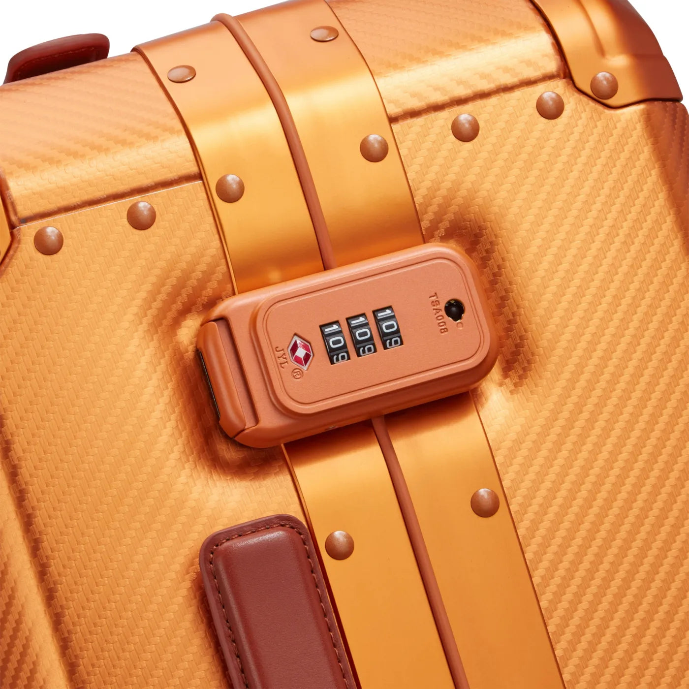 Delsey Alu’r 55 cm Aluminium Zipperless 4-Wheel Cabin Suitcase - Orange