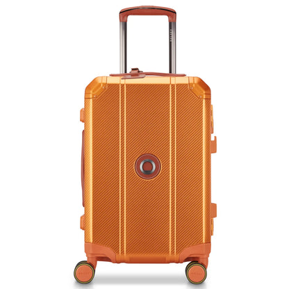 Delsey Alu'r 55 cm Aluminium Zipperless 4-Wheel Cabin Suitcase - Orange