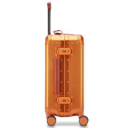 Delsey Alu’r 55 cm Aluminium Zipperless 4-Wheel Cabin Suitcase - Orange