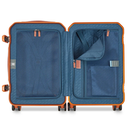 Delsey Alu’r 55 cm Aluminium Zipperless 4-Wheel Cabin Suitcase - Orange