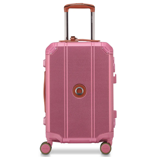Delsey Alu'r 55 cm Aluminium Zipperless 4-Wheel Cabin Suitcase - Pink