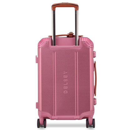 Delsey Alu’r 55 cm Aluminium Zipperless 4-Wheel Cabin Suitcase - Pink