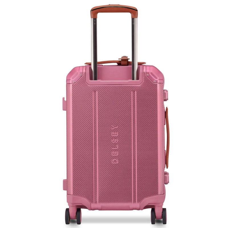 Delsey Alu’r 55 cm Aluminium Zipperless 4-Wheel Cabin Suitcase - Pink