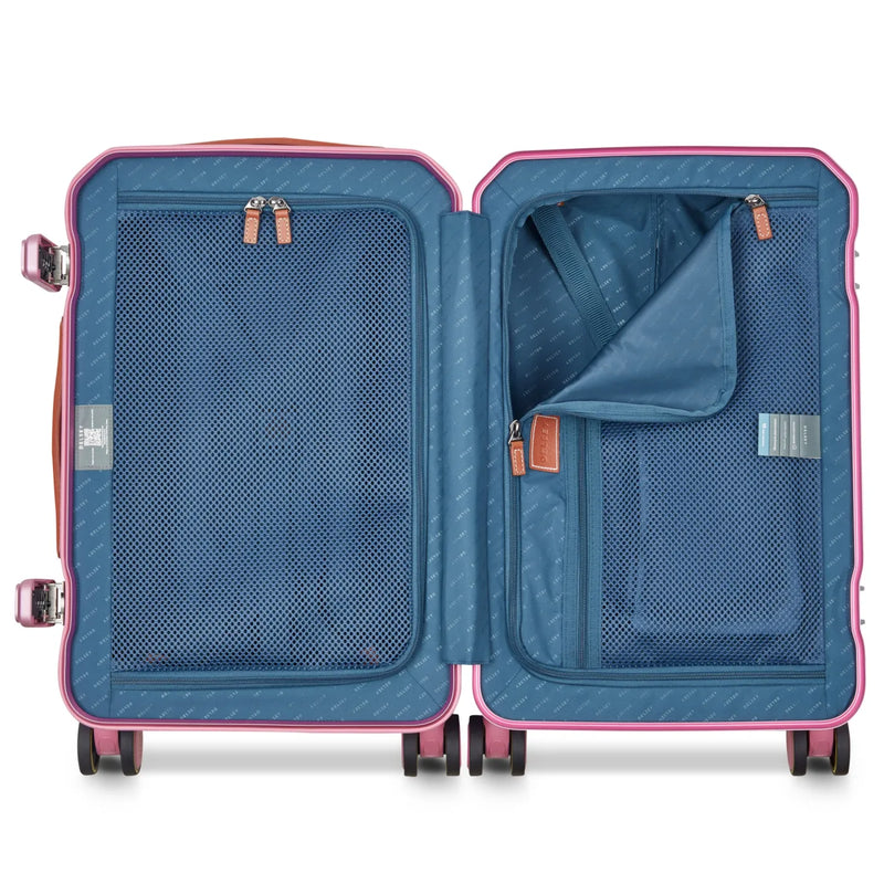 Delsey Alu’r 55 cm Aluminium Zipperless 4-Wheel Cabin Suitcase - Pink