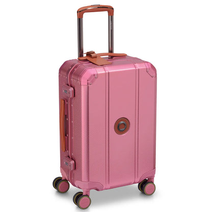 Delsey Alu’r 55 cm Aluminium Zipperless 4-Wheel Cabin Suitcase - Pink