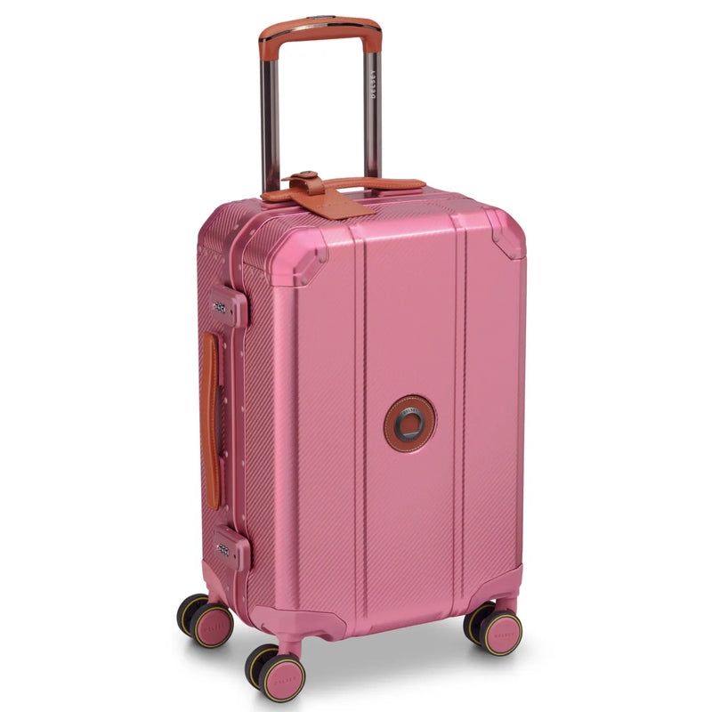 Delsey Alu’r 55 cm Aluminium Zipperless 4-Wheel Cabin Suitcase - Pink