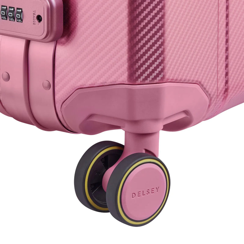 Delsey Alu’r 55 cm Aluminium Zipperless 4-Wheel Cabin Suitcase - Pink