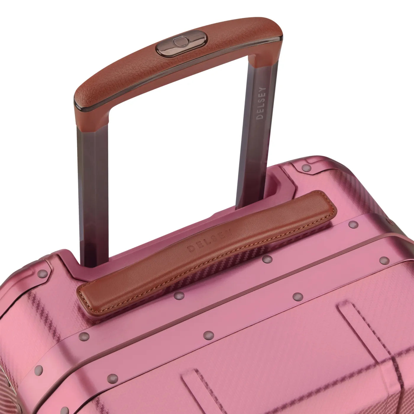 Delsey Alu’r 55 cm Aluminium Zipperless 4-Wheel Cabin Suitcase - Pink