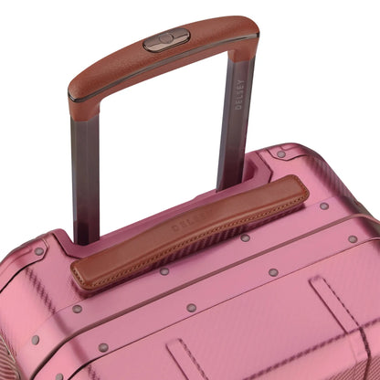 Delsey Alu’r 55 cm Aluminium Zipperless 4-Wheel Cabin Suitcase - Pink