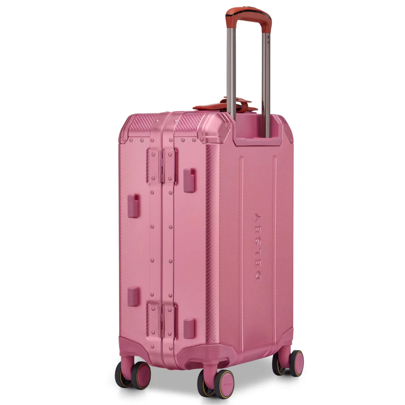 Delsey Alu’r 55 cm Aluminium Zipperless 4-Wheel Cabin Suitcase - Pink