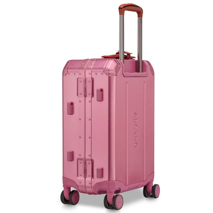 Delsey Alu’r 55 cm Aluminium Zipperless 4-Wheel Cabin Suitcase - Pink