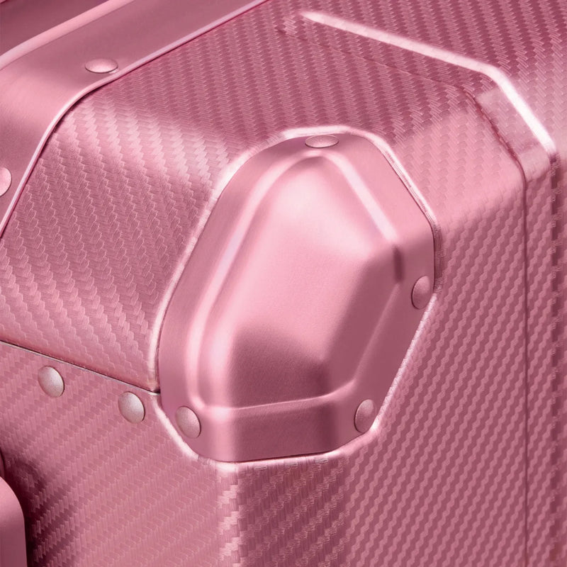 Delsey Alu’r 55 cm Aluminium Zipperless 4-Wheel Cabin Suitcase - Pink