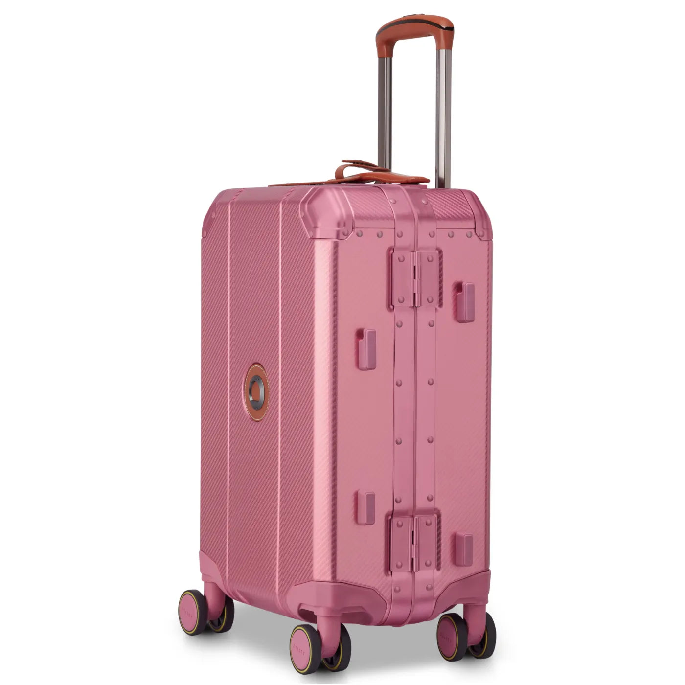 Delsey Alu’r 55 cm Aluminium Zipperless 4-Wheel Cabin Suitcase - Pink
