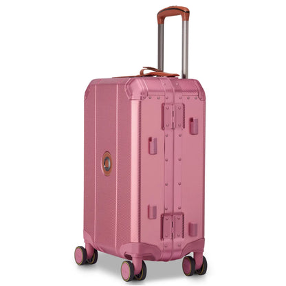 Delsey Alu’r 55 cm Aluminium Zipperless 4-Wheel Cabin Suitcase - Pink