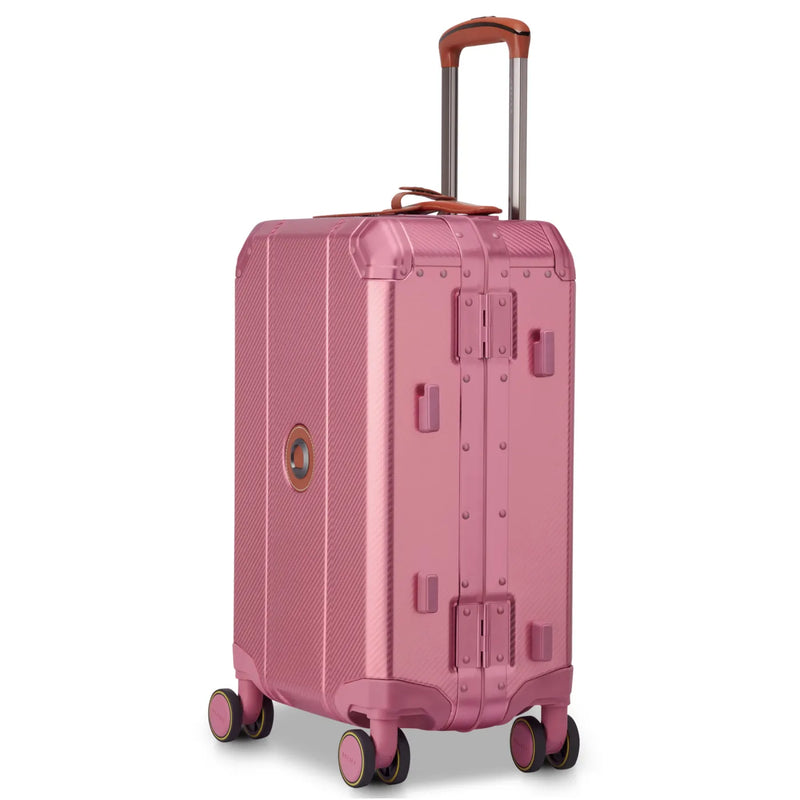 Delsey Alu’r 55 cm Aluminium Zipperless 4-Wheel Cabin Suitcase - Pink