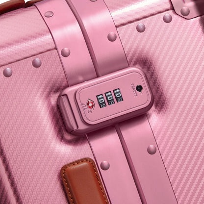 Delsey Alu’r 55 cm Aluminium Zipperless 4-Wheel Cabin Suitcase - Pink