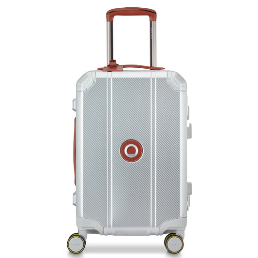 Delsey Alu'r 55 cm Aluminium Zipperless 4-Wheel Cabin Suitcase - Silver