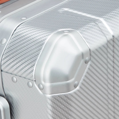 Delsey Alu’r 55 cm Aluminium Zipperless 4-Wheel Cabin Suitcase - Silver