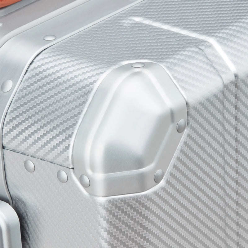 Delsey Alu’r 55 cm Aluminium Zipperless 4-Wheel Cabin Suitcase - Silver