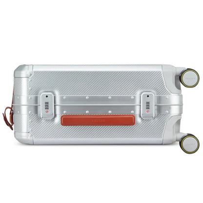 Delsey Alu’r 55 cm Aluminium Zipperless 4-Wheel Cabin Suitcase - Silver