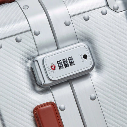 Delsey Alu’r 55 cm Aluminium Zipperless 4-Wheel Cabin Suitcase - Silver