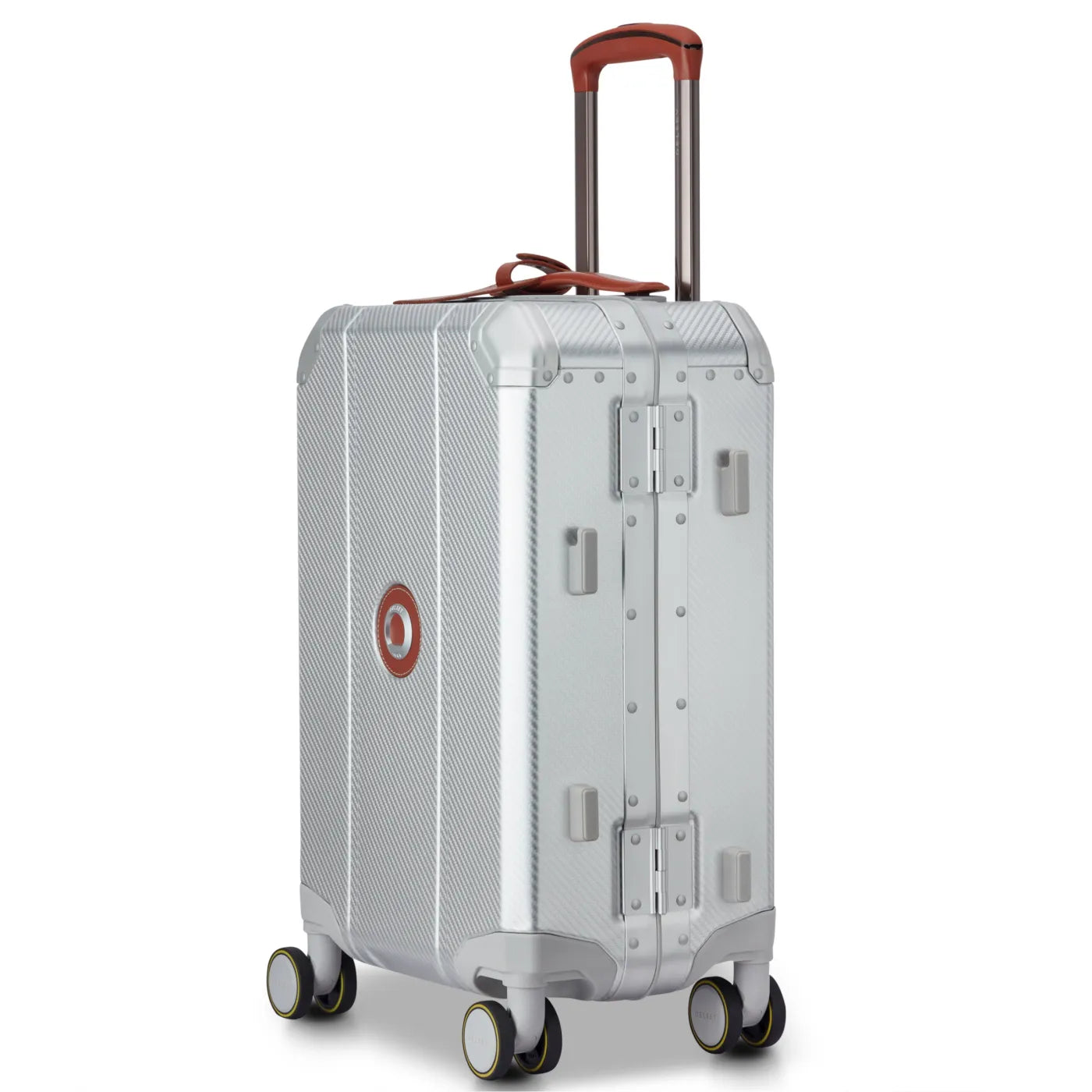 Delsey Alu’r 55 cm Aluminium Zipperless 4-Wheel Cabin Suitcase - Silver
