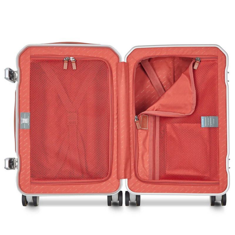 Delsey Alu’r 55 cm Aluminium Zipperless 4-Wheel Cabin Suitcase - Silver