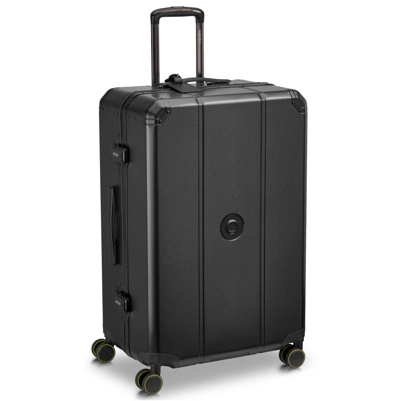 Delsey Alu’r 76 cm Aluminium Zipperless 4-Wheel Suitcase - Black