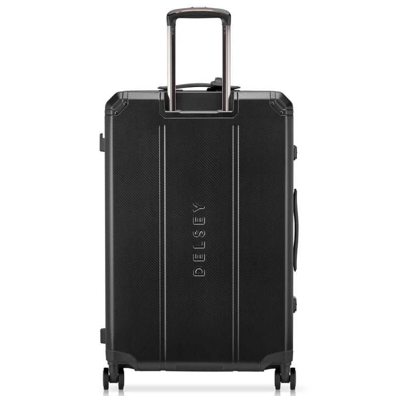 Delsey Alu’r 76 cm Aluminium Zipperless 4-Wheel Suitcase - Black