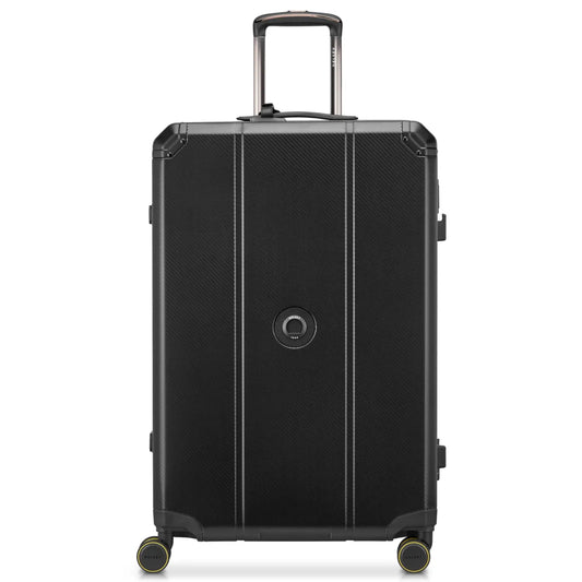Delsey Alu'r 76 cm Aluminium Zipperless 4-Wheel Suitcase - Black