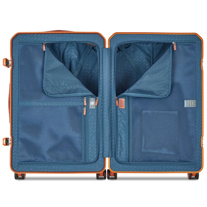 Delsey Alu’r 76 cm Aluminium Zipperless 4-Wheel Suitcase - Orange