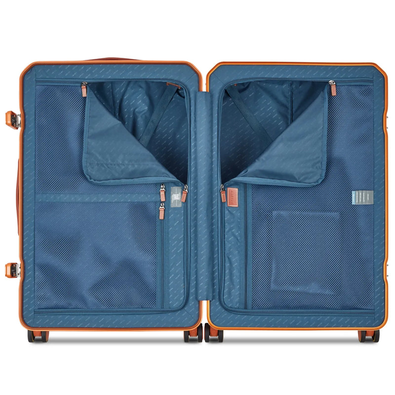 Delsey Alu’r 76 cm Aluminium Zipperless 4-Wheel Suitcase - Orange