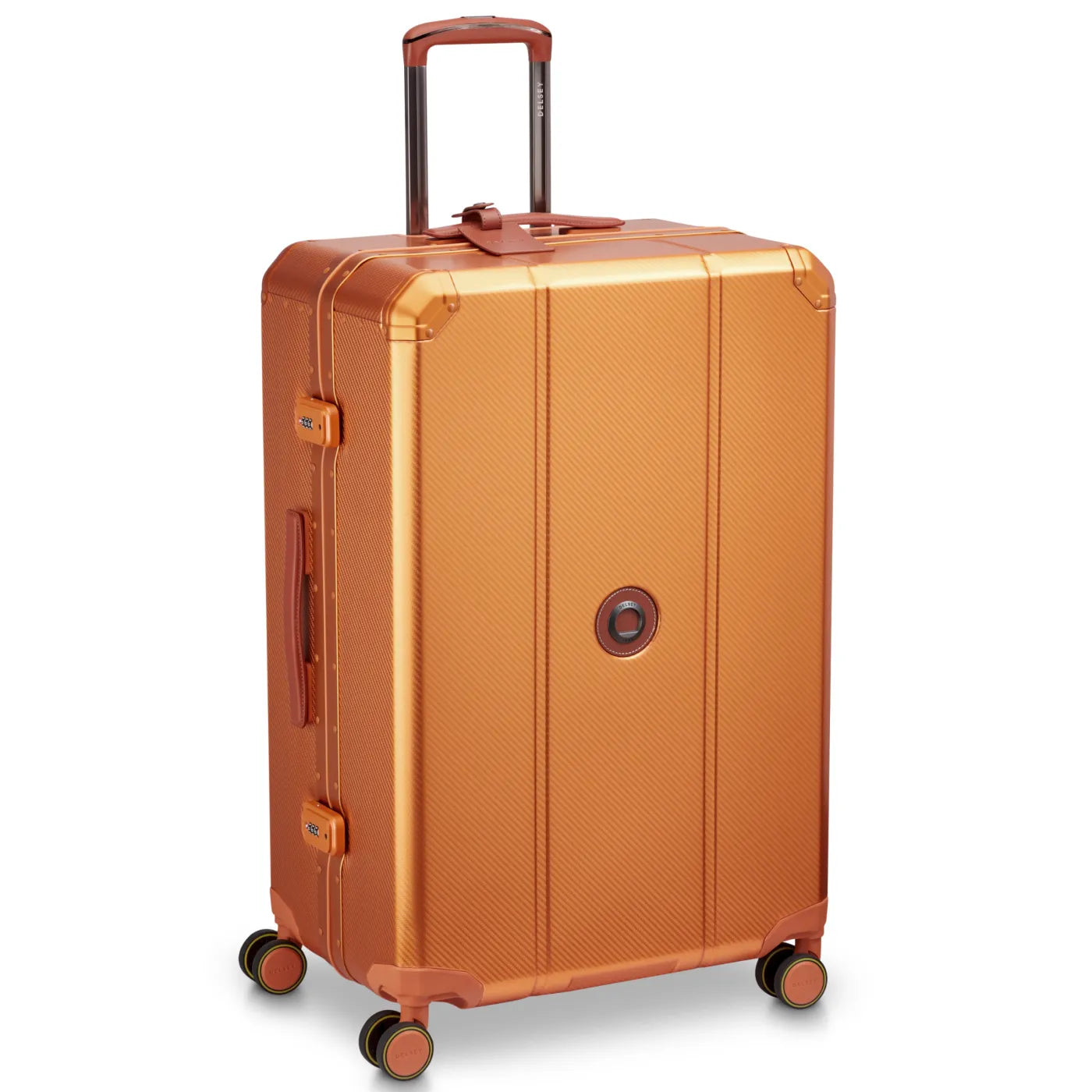 Delsey Alu’r 76 cm Aluminium Zipperless 4-Wheel Suitcase - Orange