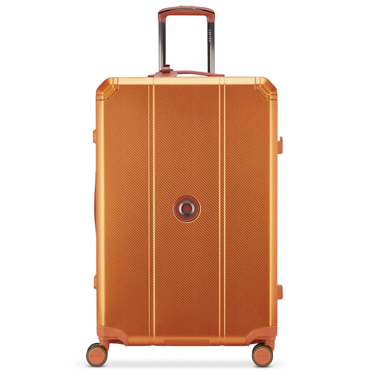 Delsey Alu'r 76 cm Aluminium Zipperless 4-Wheel Suitcase - Orange