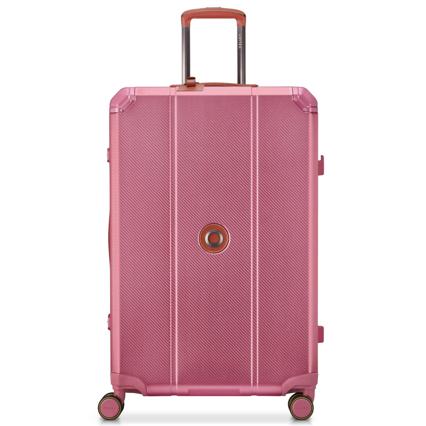 Delsey Alu'r 76 cm Aluminium Zipperless 4-Wheel Suitcase - Pink