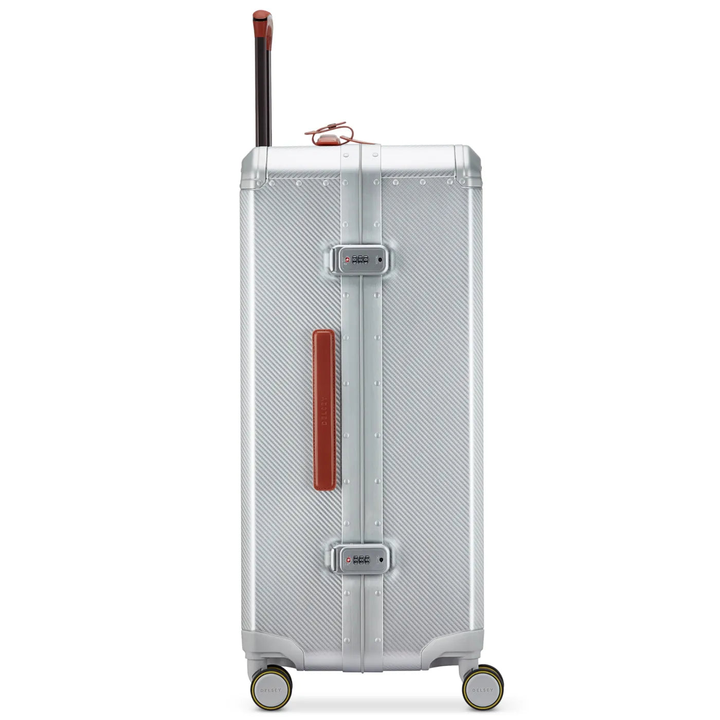 Delsey Alu’r 76 cm Aluminium Zipperless 4-Wheel Suitcase - Silver