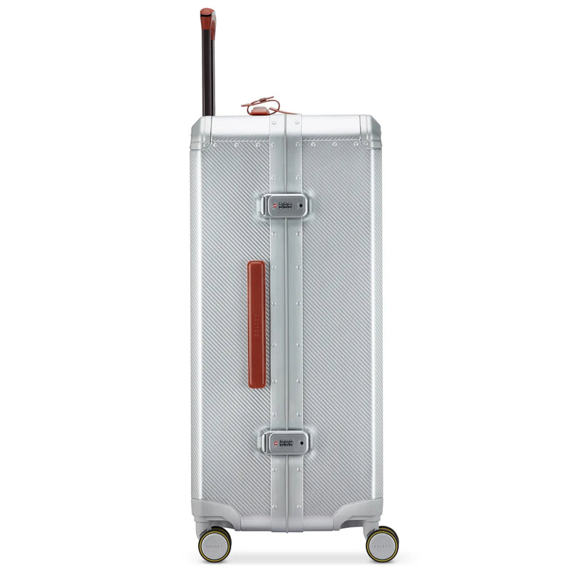 Delsey Alu’r 76 cm Aluminium Zipperless 4-Wheel Suitcase - Silver