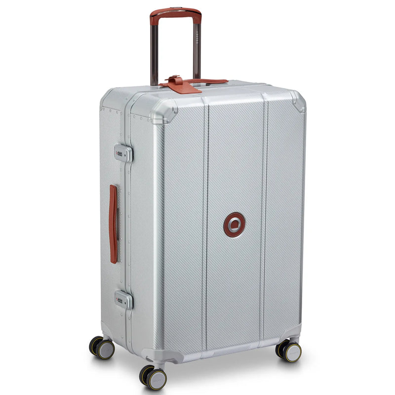 Delsey Alu’r 76 cm Aluminium Zipperless 4-Wheel Suitcase - Silver