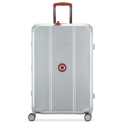 Delsey Alu'r 76 cm Aluminium Zipperless 4-Wheel Suitcase - Silver
