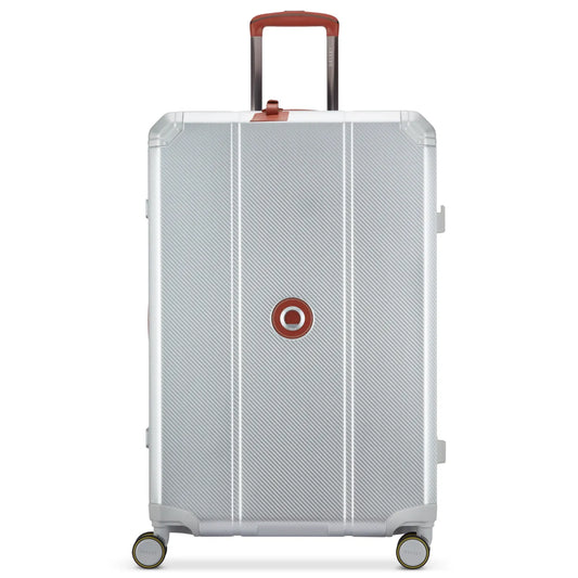 Delsey Alu'r 76 cm Aluminium Zipperless 4-Wheel Suitcase - Silver