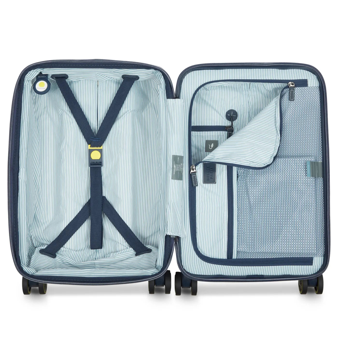 Delsey Cadence 55 cm 4-Wheel Expandable Cabin Suitcase - Ivory / Navy