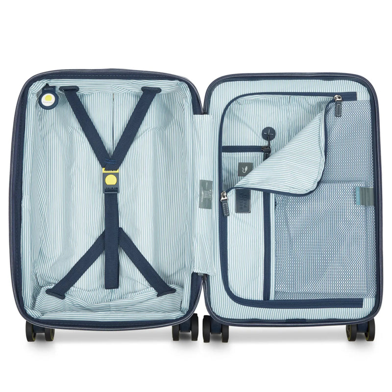Delsey Cadence 55 cm 4-Wheel Expandable Cabin Suitcase - Ivory / Navy