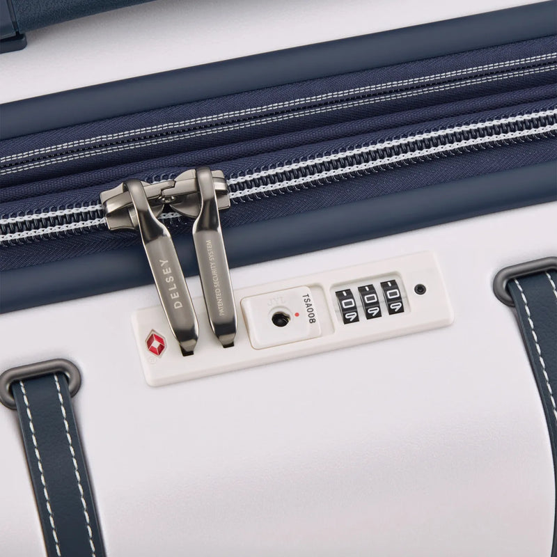 Delsey Cadence 76 cm 4-Wheel Expandable Suitcase - Ivory / Navy