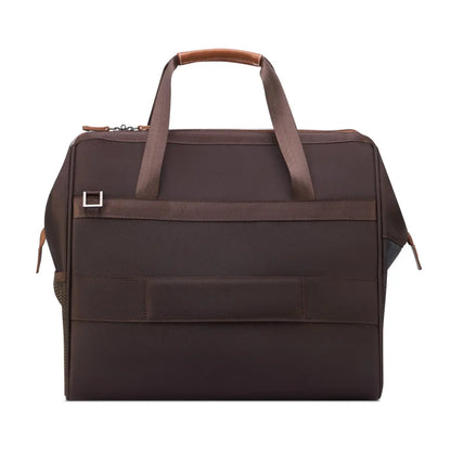 Durable, eco-friendly chevron pattern fabric made with recycled water bottles and vegan leather-trim mirror our unmistakable iconic CHATELET AIR suitcase