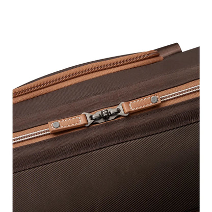 Durable, eco-friendly chevron pattern fabric made with recycled water bottles and vegan leather-trim